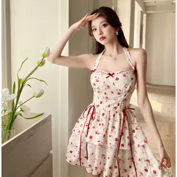 TENNE GIRL Slip Dresses Women's Red