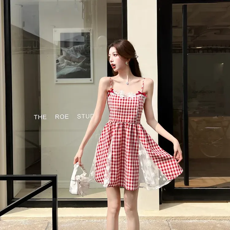 TENNE GIRL Slip Dress Women's Red-4