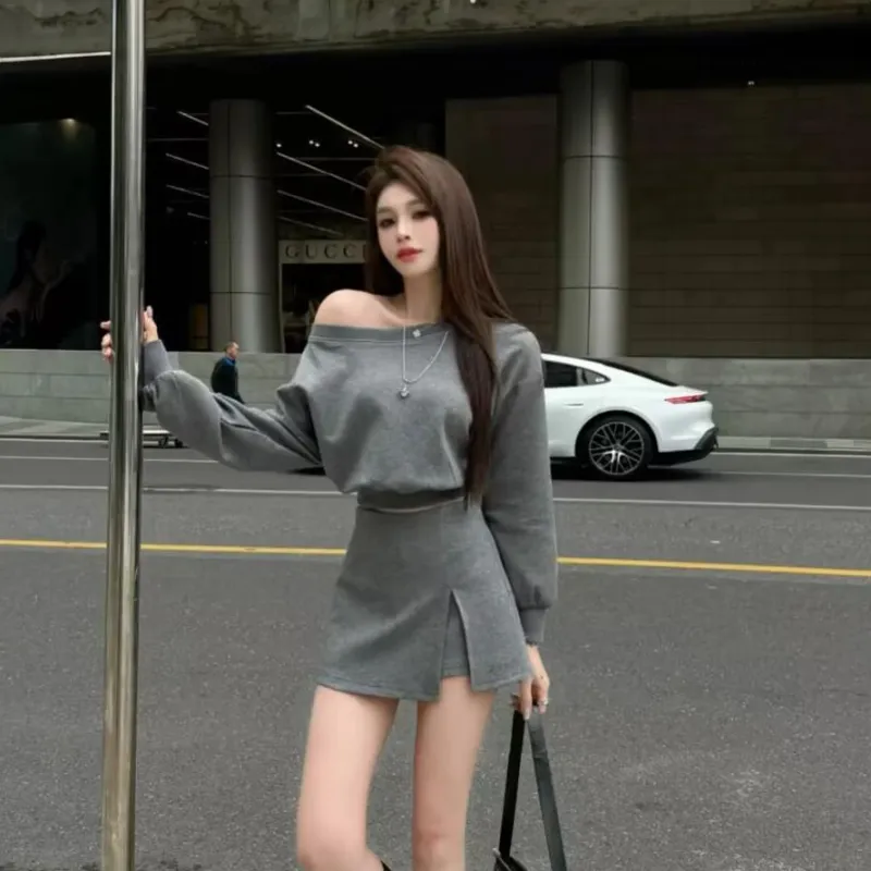 TENNE GIRL Skirt Set Women's Gray-2