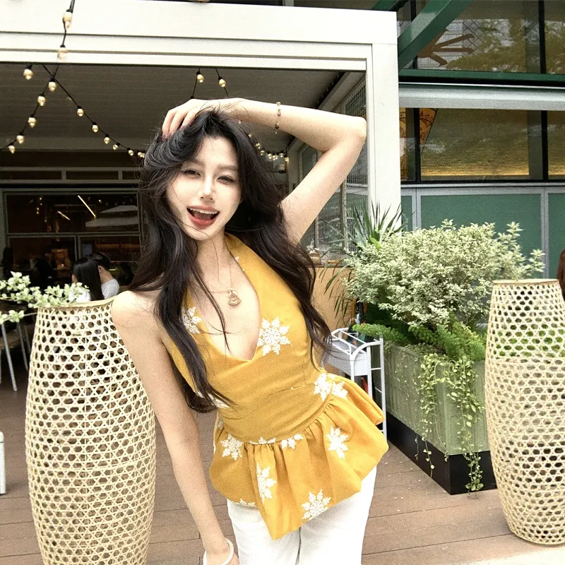 TENNE GIRL Tank Tops Women's Yellow-3