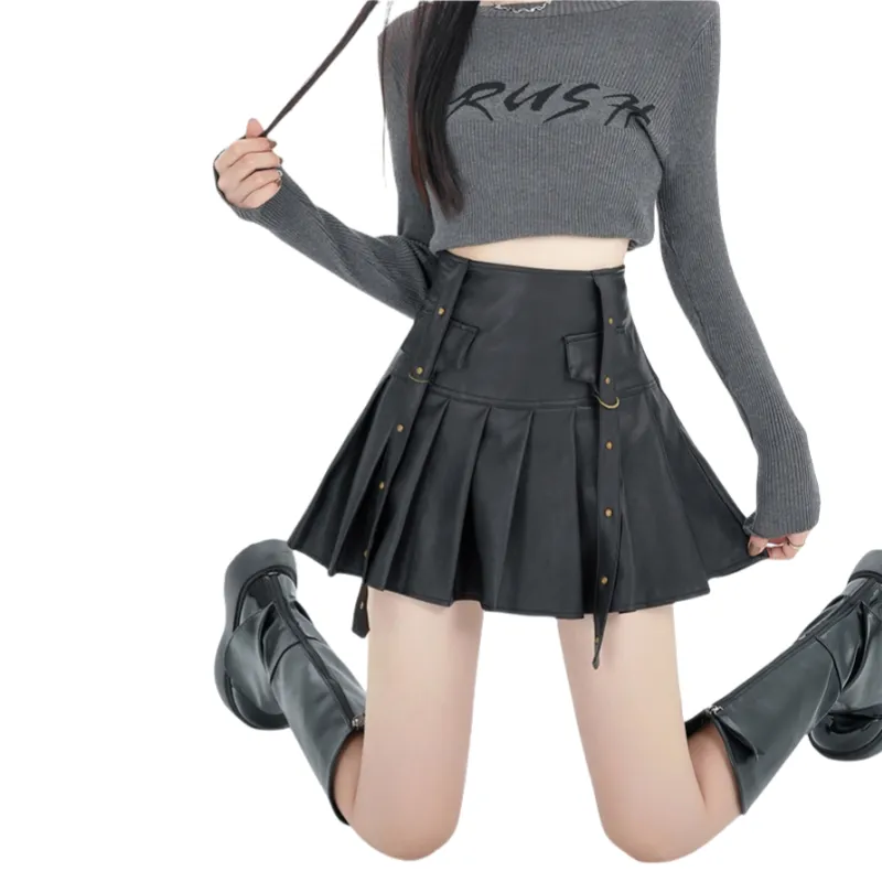 Dear Zhazha Leather Short Skirts Women's-6