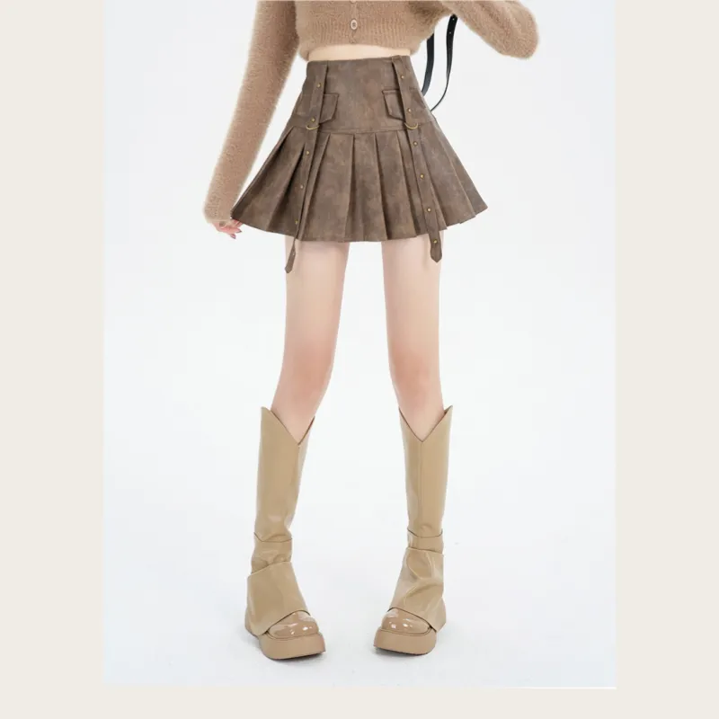 Dear Zhazha Leather Short Skirts Women's-1