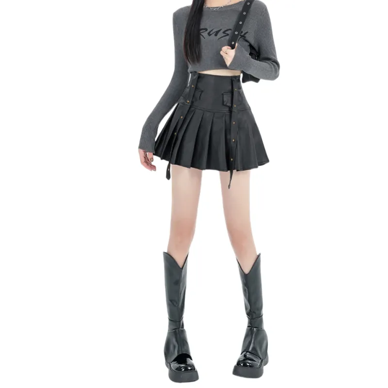 Dear Zhazha Leather Short Skirts Women's-5
