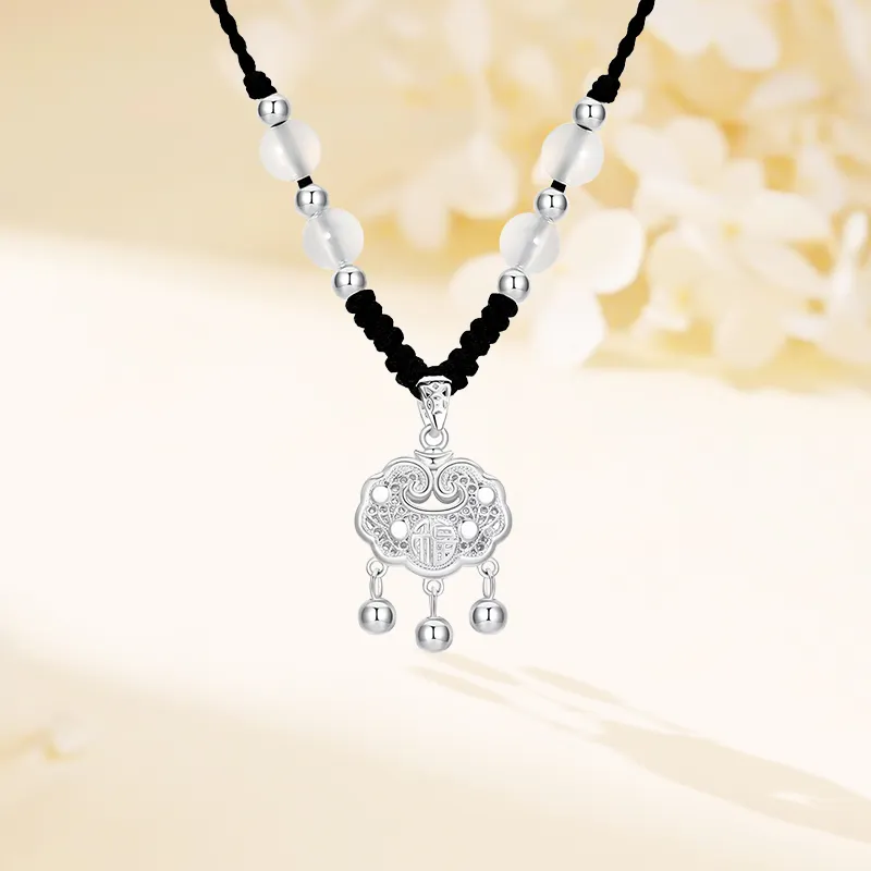 LIU GUI FU JEWELRY 999 Fine Silver Necklaces Women's-2