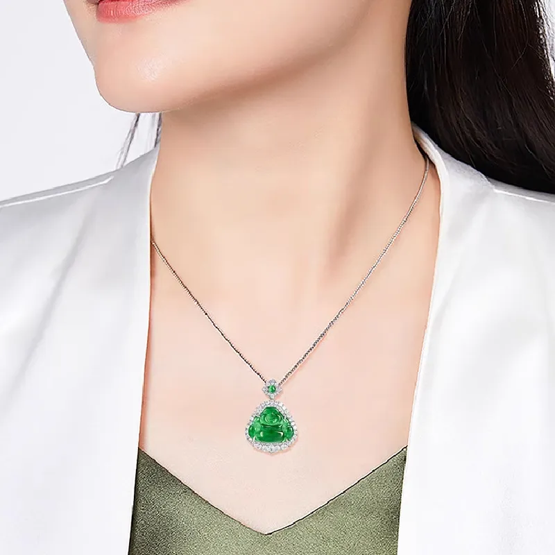 Miyu Gangnam Ice Glutinous Jadeite Pendants Women's-3