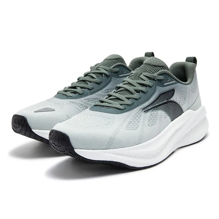 361° Blast Foam 4SE Cushioning Abrasion Resistant Breathable Slip Resistant Low Top Running Shoes Men's Gray Green-2