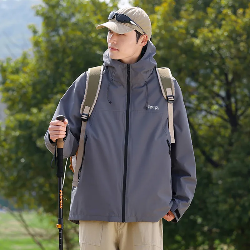 Jeep Black Knight Series Hiking Waterproof, Windproof, Abrasion Resistant, Thermal Windbreaker Jacket Unisex-33