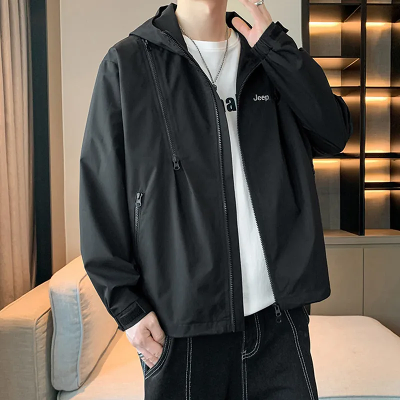 Jeep Outdoor Hiking Water Resistant Windproof Wear Resistant Windbreaker Jacket Unisex-7