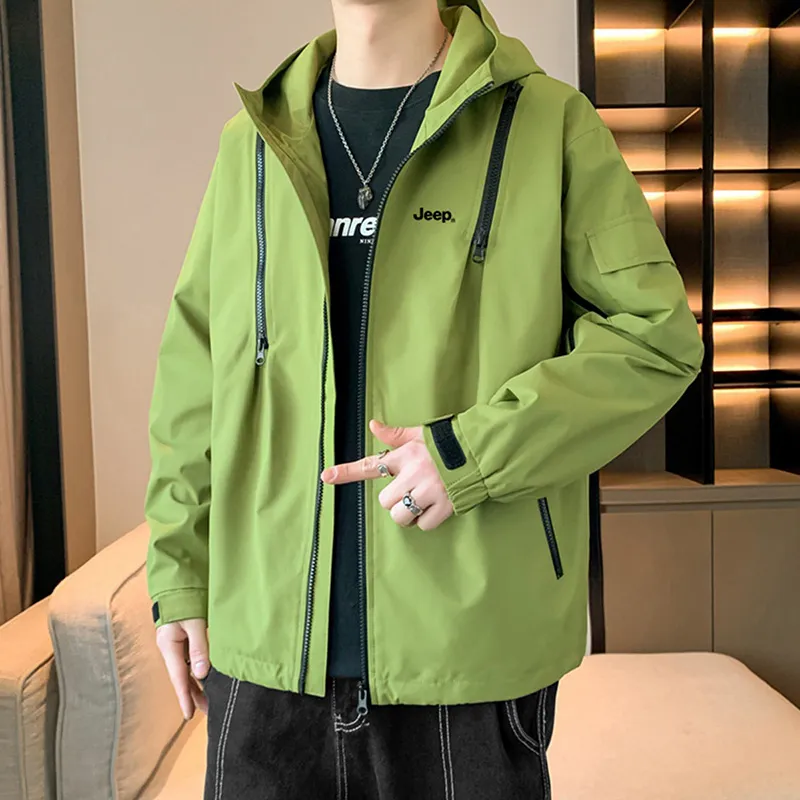 Jeep Outdoor Hiking Water Resistant Windproof Wear Resistant Windbreaker Jacket Unisex-22