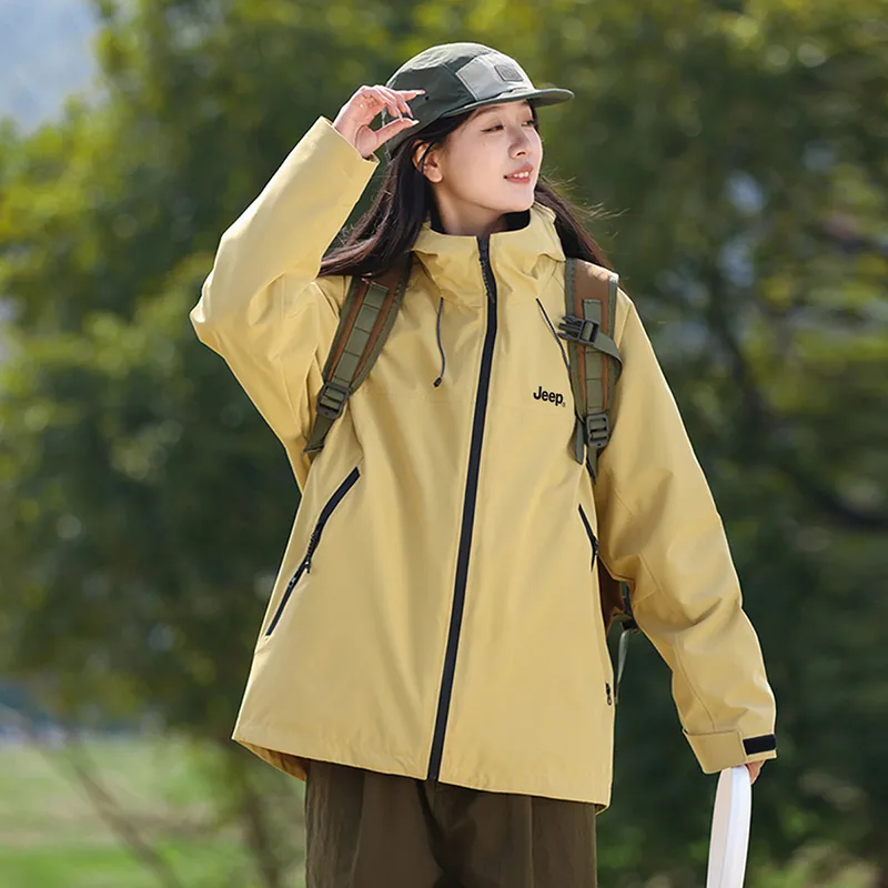 Jeep Black Knight Series Hiking Waterproof, Windproof, Abrasion Resistant, Thermal Windbreaker Jacket Unisex-46