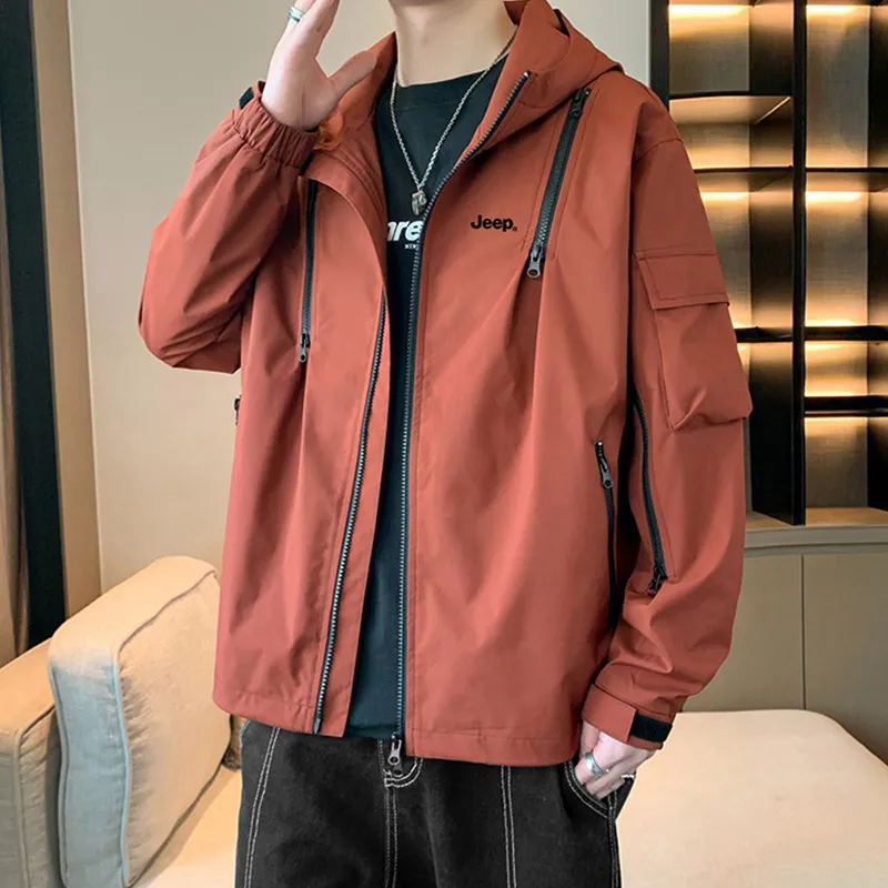 Jeep Outdoor Hiking Water Resistant Windproof Wear Resistant Windbreaker Jacket Unisex-15