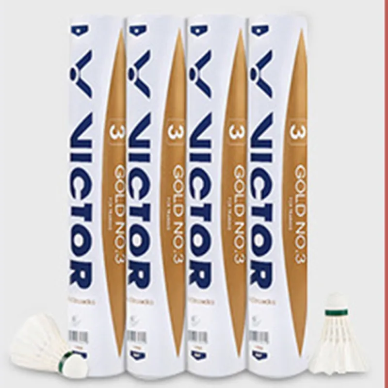 VICTOR Duck Feather Shuttlecock 12 Pack Muscovy Duck Feather All Round Duck Feather Shuttlecocks-4