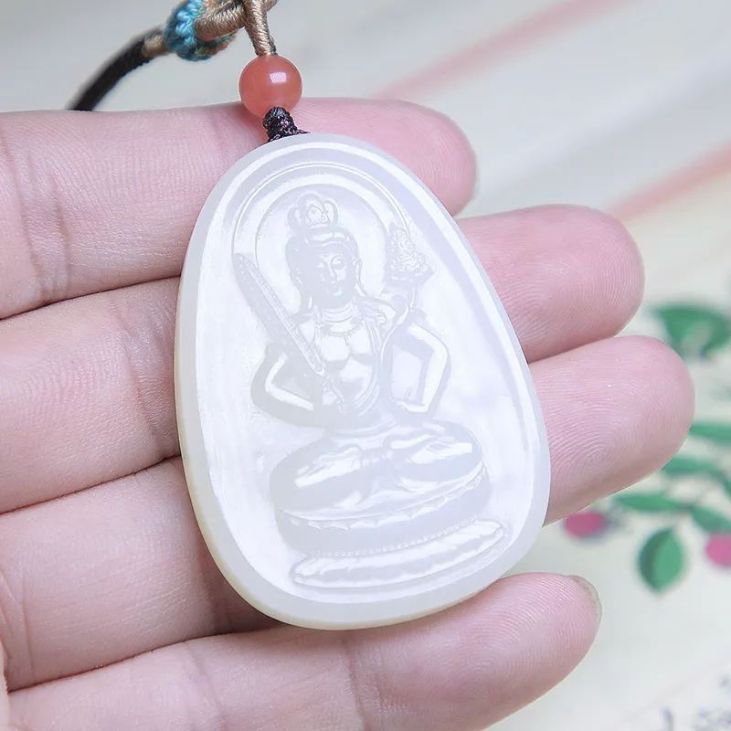 Ingenuity Necklaces White Jade Unisex-4