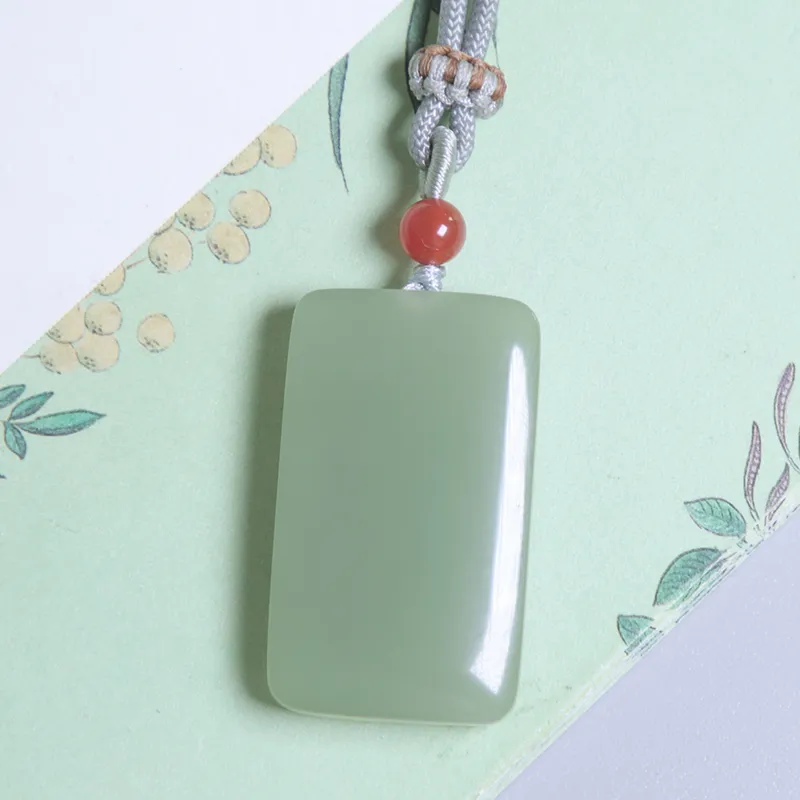Ingenuity Pendants Pale Greenish White Jade Unisex-4