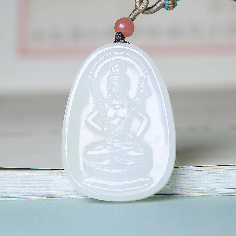 Ingenuity Necklaces White Jade Unisex-3