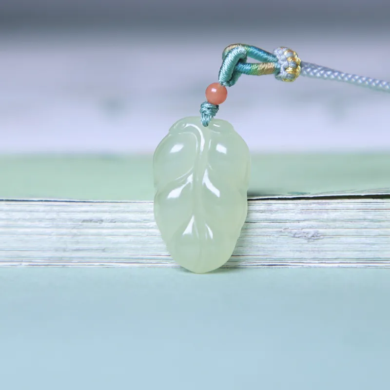 Ingenuity Hetian Jade Necklaces Pale Greenish White Jade Unisex-3