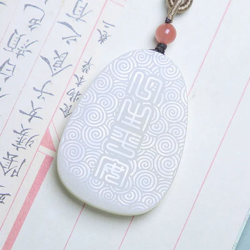 Ingenuity Necklaces White Jade Unisex-5