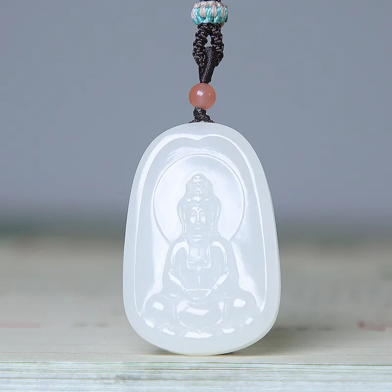 Ingenuity Hetian Jade Necklaces White Jade Unisex-1