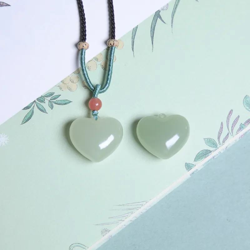 Ingenuity Hetian Jade Necklaces Pale Greenish White Jade Unisex-4