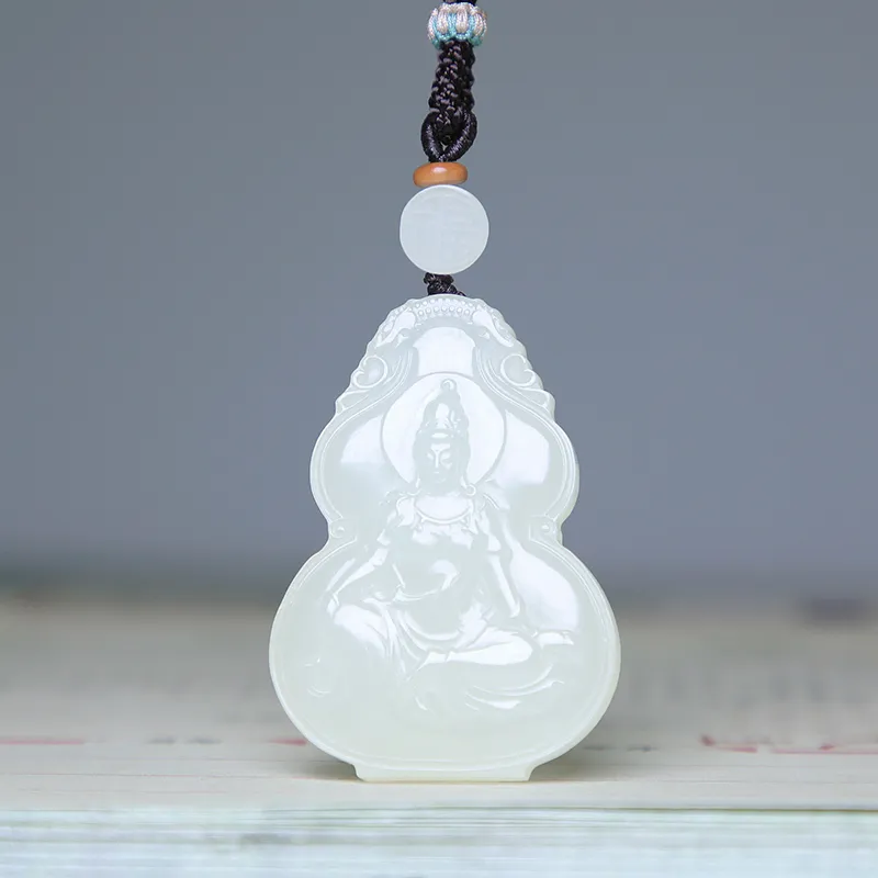 Ingenuity Hetian Jade Necklaces White Jade Men's-1