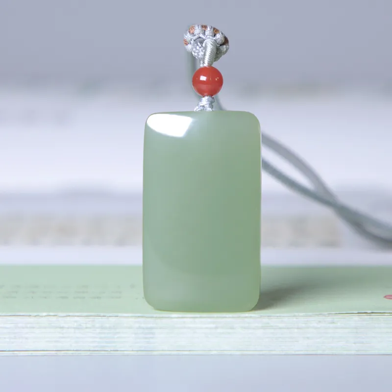 Ingenuity Pendants Pale Greenish White Jade Unisex-3