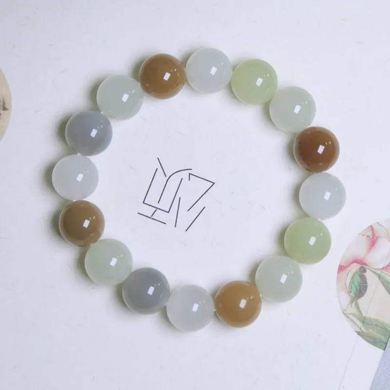 Ingenuity Hetian Jade Bracelets White Jade/Pale Greenish White Jade Unisex-2
