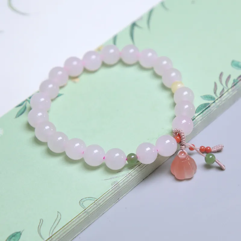Ingenuity Hetian Jade Bracelets Dusty Pink Unisex-5