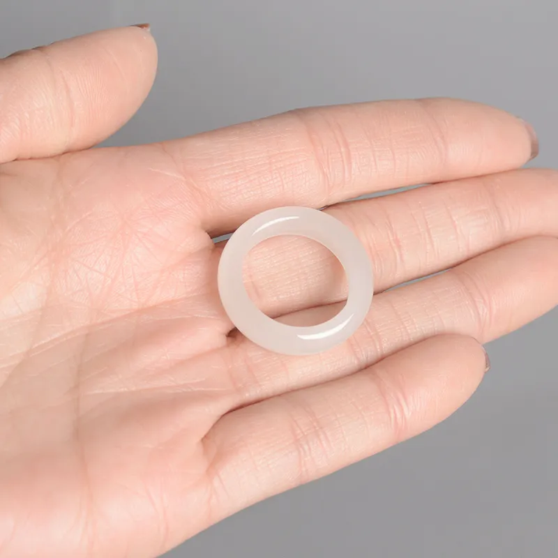 Ingenuity Hetian Jade Rings Unisex White Jade-5