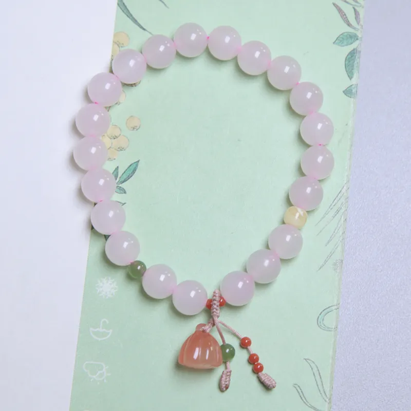 Ingenuity Hetian Jade Bracelets Dusty Pink Unisex-4
