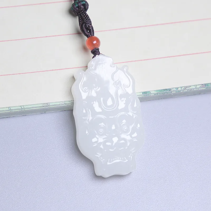 Ingenuity Hetian Jade Necklaces White Jade Unisex-3