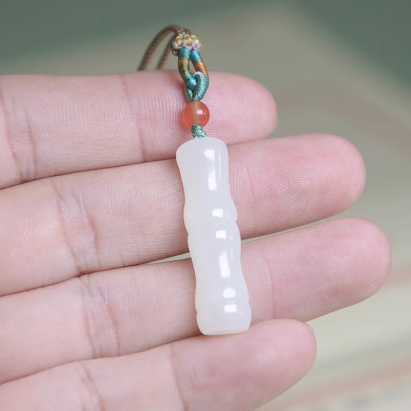 Ingenuity Hetian Jade Necklaces White Jade Unisex-4
