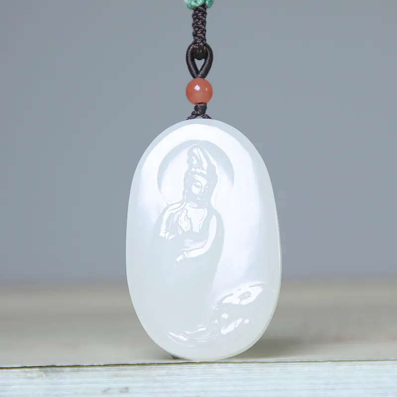 Ingenuity Hetian Jade Necklaces White Jade Men's-1