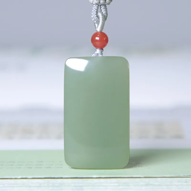 Ingenuity Pendants Pale Greenish White Jade Unisex-1