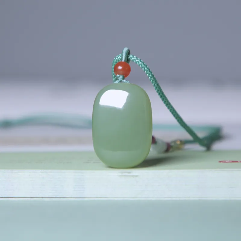 Ingenuity Hetian Jade Necklaces Pale Greenish White Jade Unisex-3