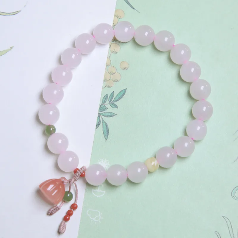 Ingenuity Hetian Jade Bracelets Dusty Pink Unisex-1