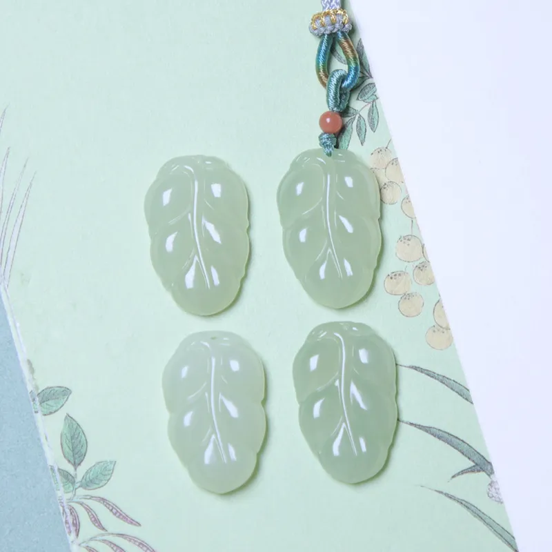 Ingenuity Hetian Jade Necklaces Pale Greenish White Jade Unisex-4