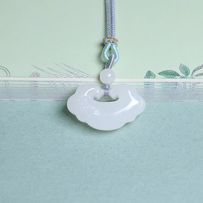 Ingenuity Hetian Jade Necklaces White Jade Unisex-3