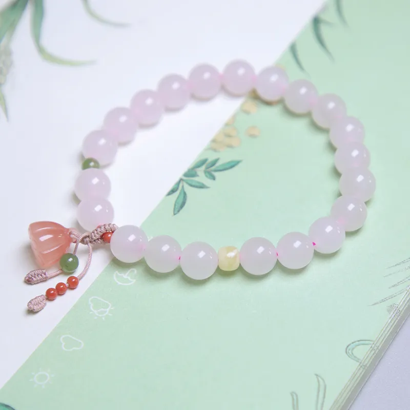 Ingenuity Hetian Jade Bracelets Dusty Pink Unisex-2