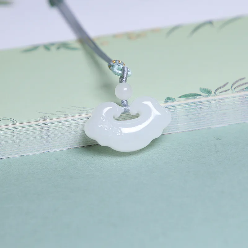 Ingenuity Hetian Jade Necklaces White Jade Unisex-5