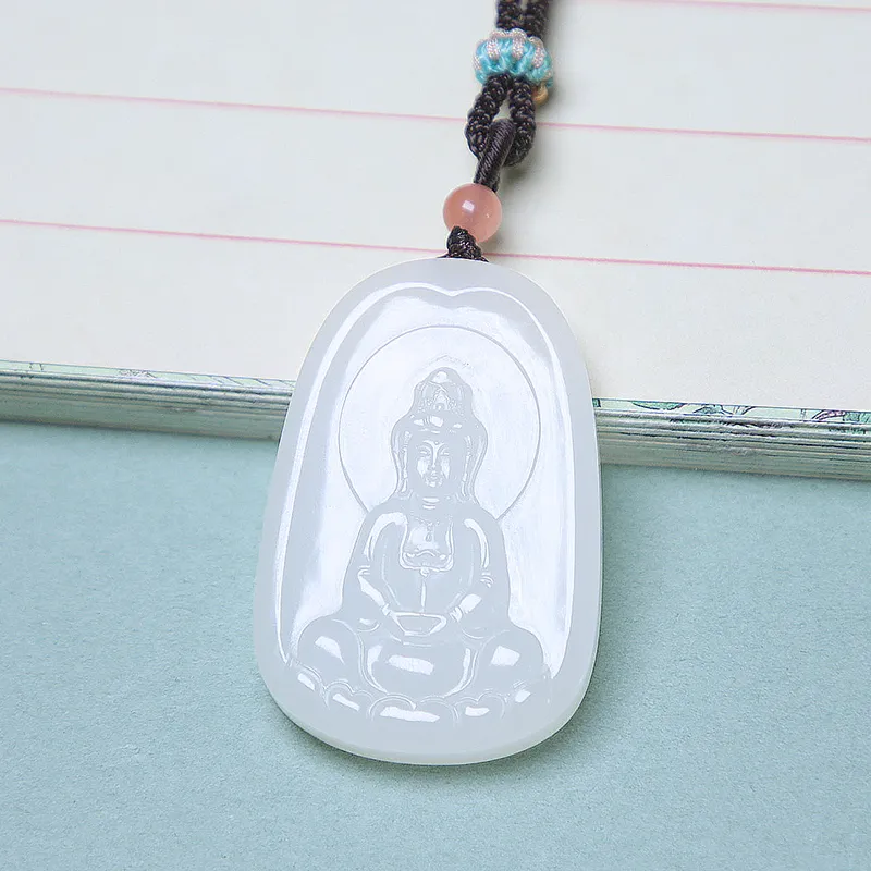 Ingenuity Hetian Jade Necklaces White Jade Unisex-5
