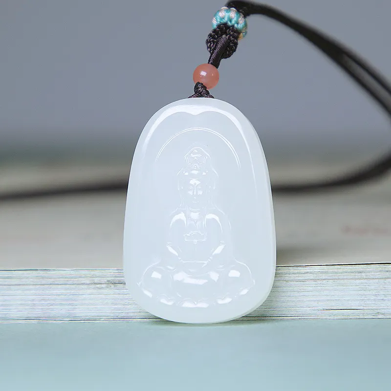 Ingenuity Hetian Jade Necklaces White Jade Unisex-3
