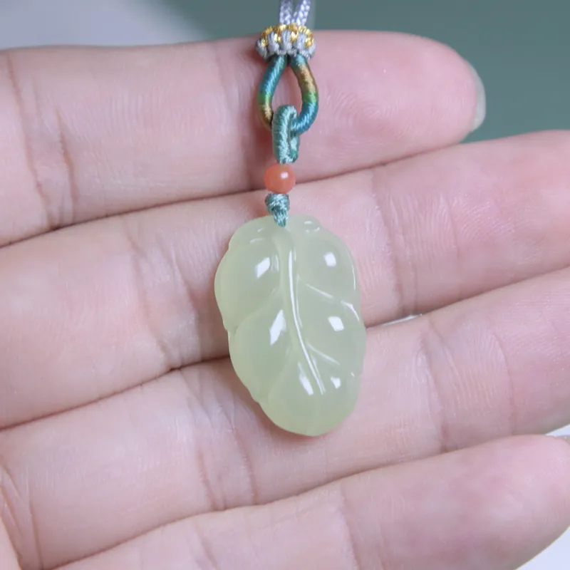 Ingenuity Hetian Jade Necklaces Pale Greenish White Jade Unisex-5