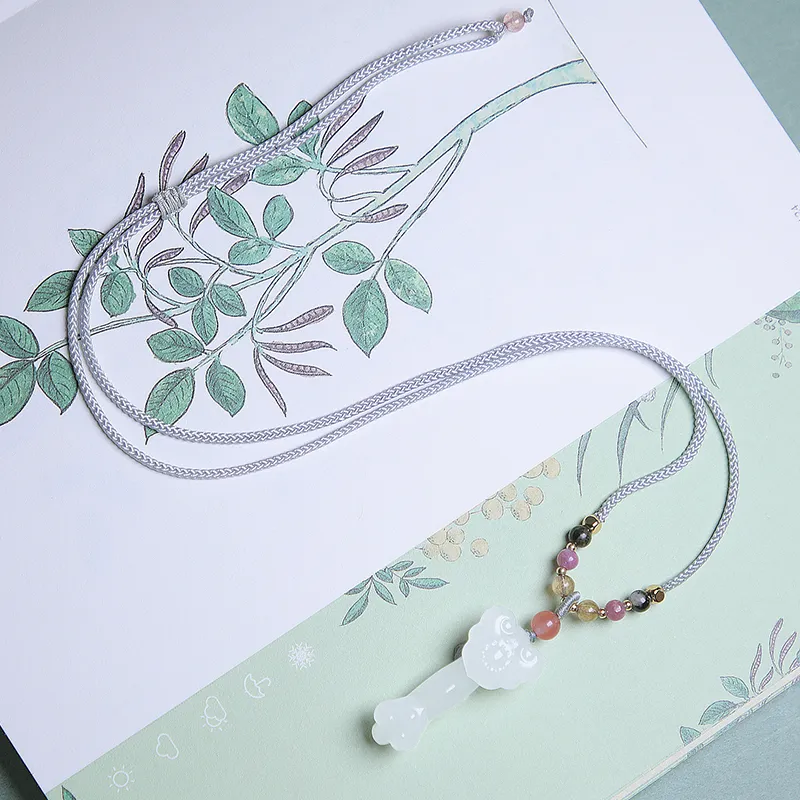 Ingenuity Hetian Jade Necklaces White Jade Unisex-5