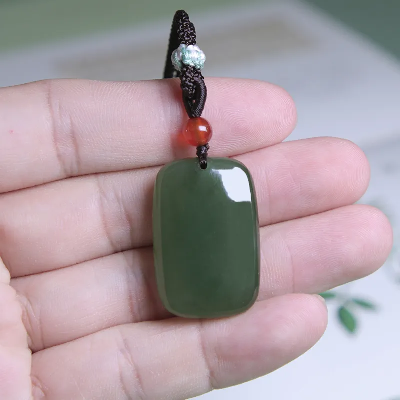 Ingenuity Hetian Jade Necklaces Green Jade Unisex-4