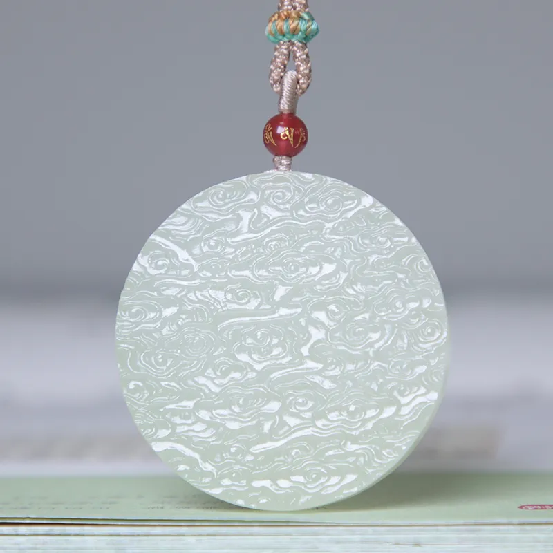 Ingenuity Hetian Jade Necklaces Pale Greenish White Jade Unisex-1