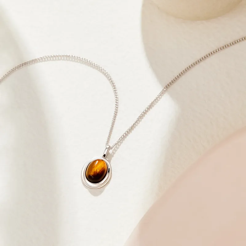 Misongma Tiger's Eye Stone Necklaces Women's-3