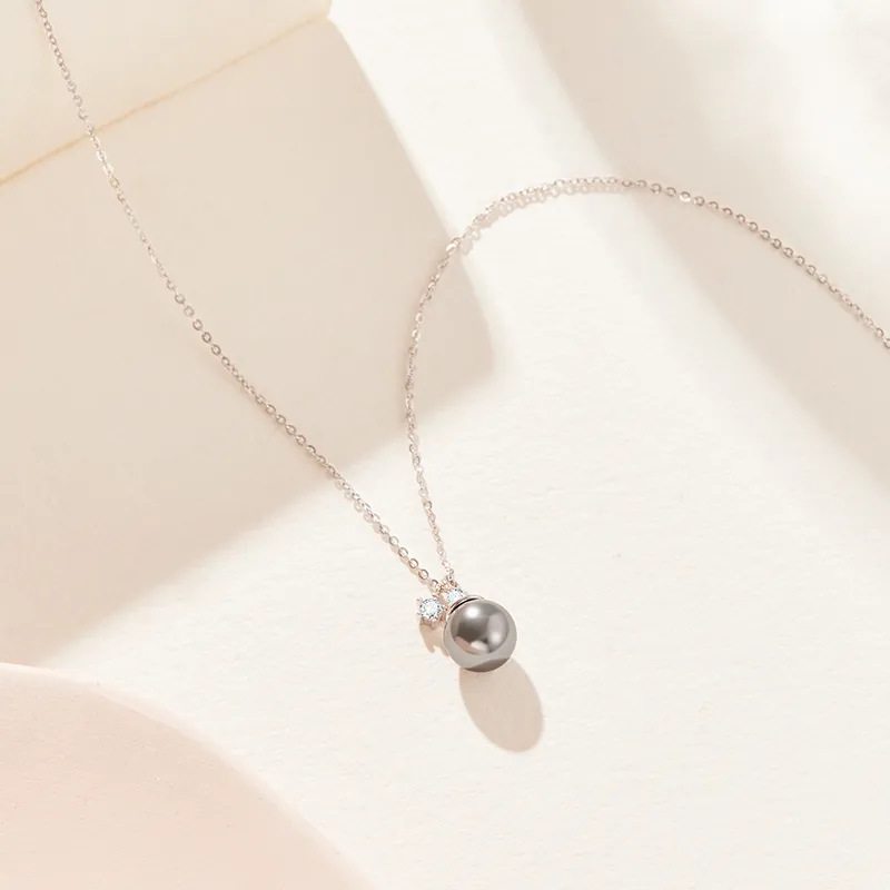 Misongma 925 Sterling Silver Shell Pearl Necklaces Women's-3