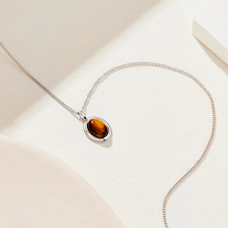 Misongma Tiger's Eye Stone Necklaces Women's-5