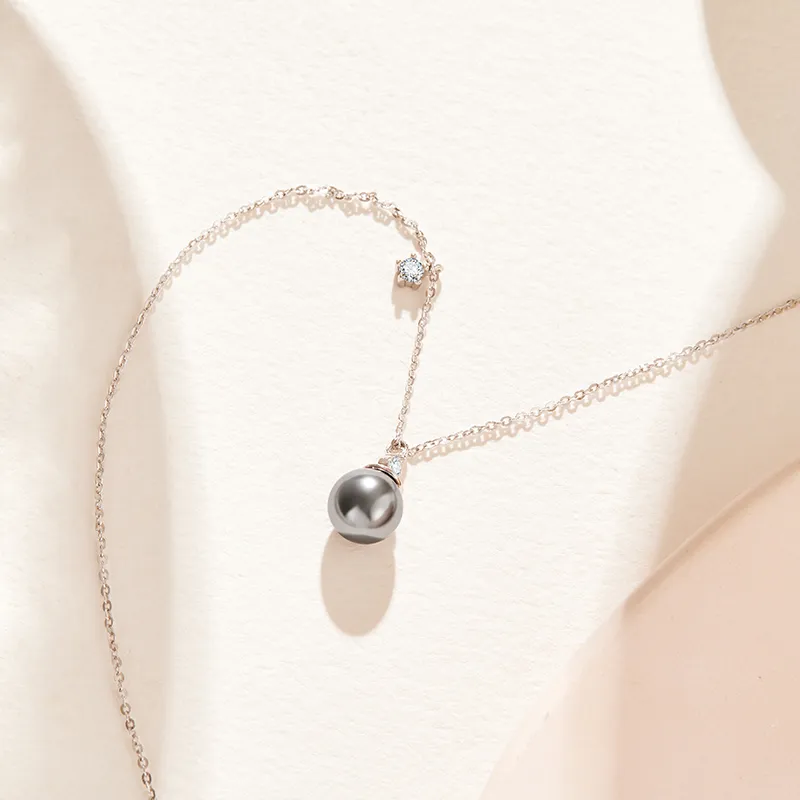Misongma 925 Sterling Silver Shell Pearl Necklaces Women's-5