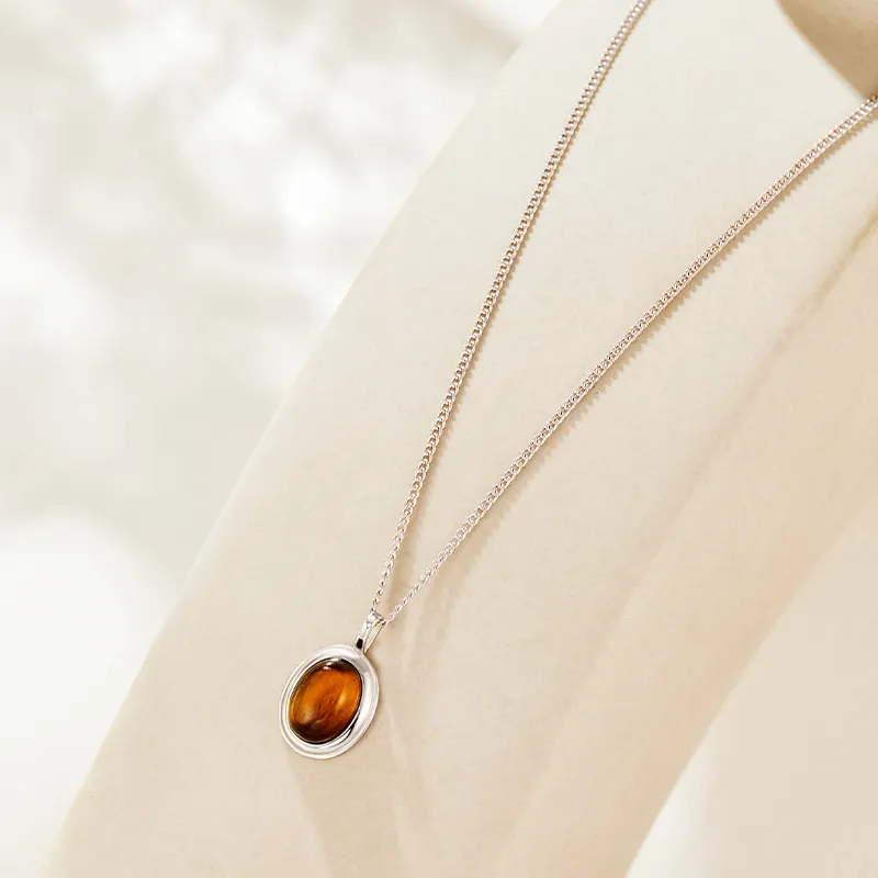 Misongma Tiger's Eye Stone Necklaces Women's-4